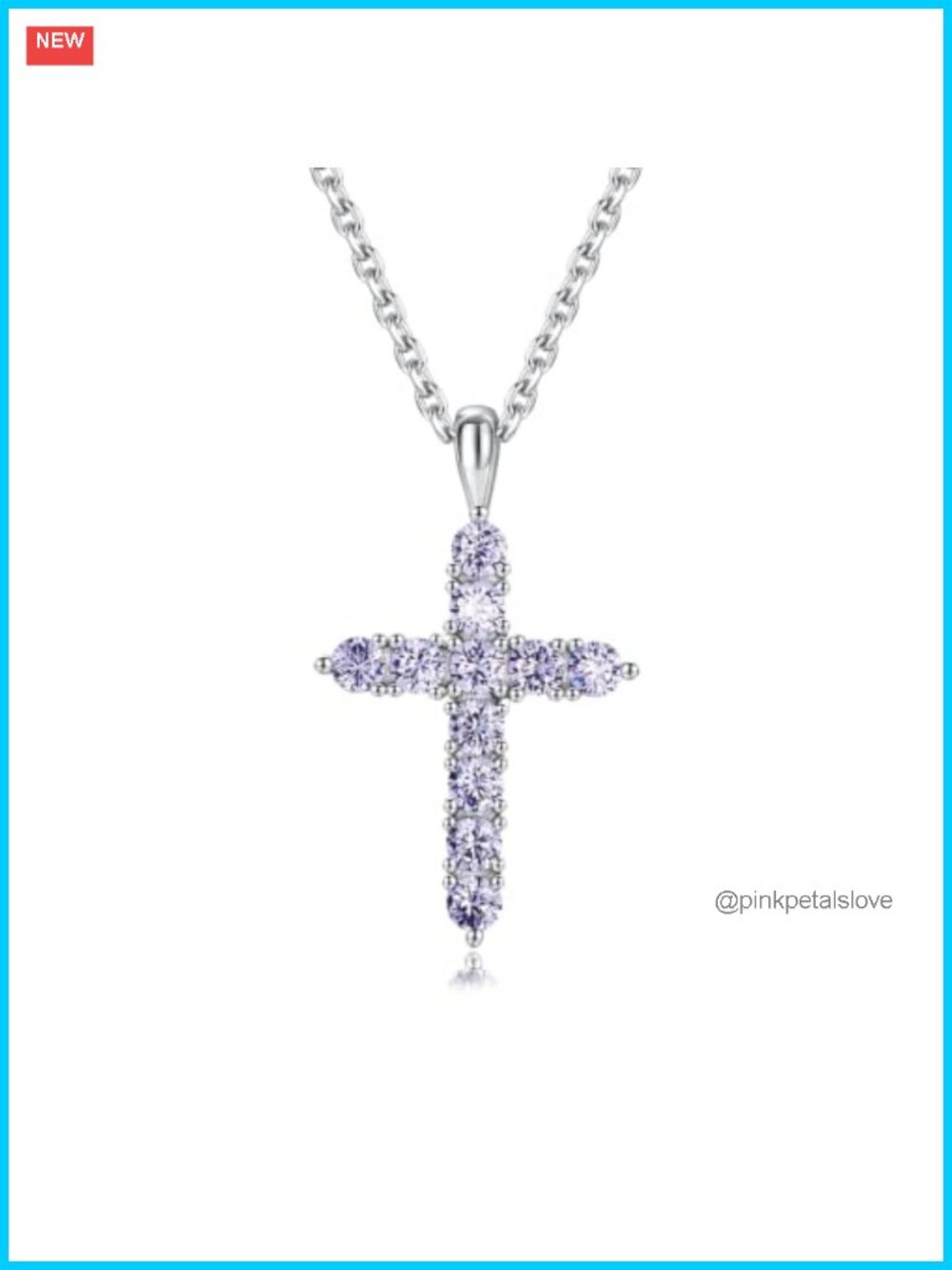 925 Sterling Silver Birthstone Cross Pendant Necklace